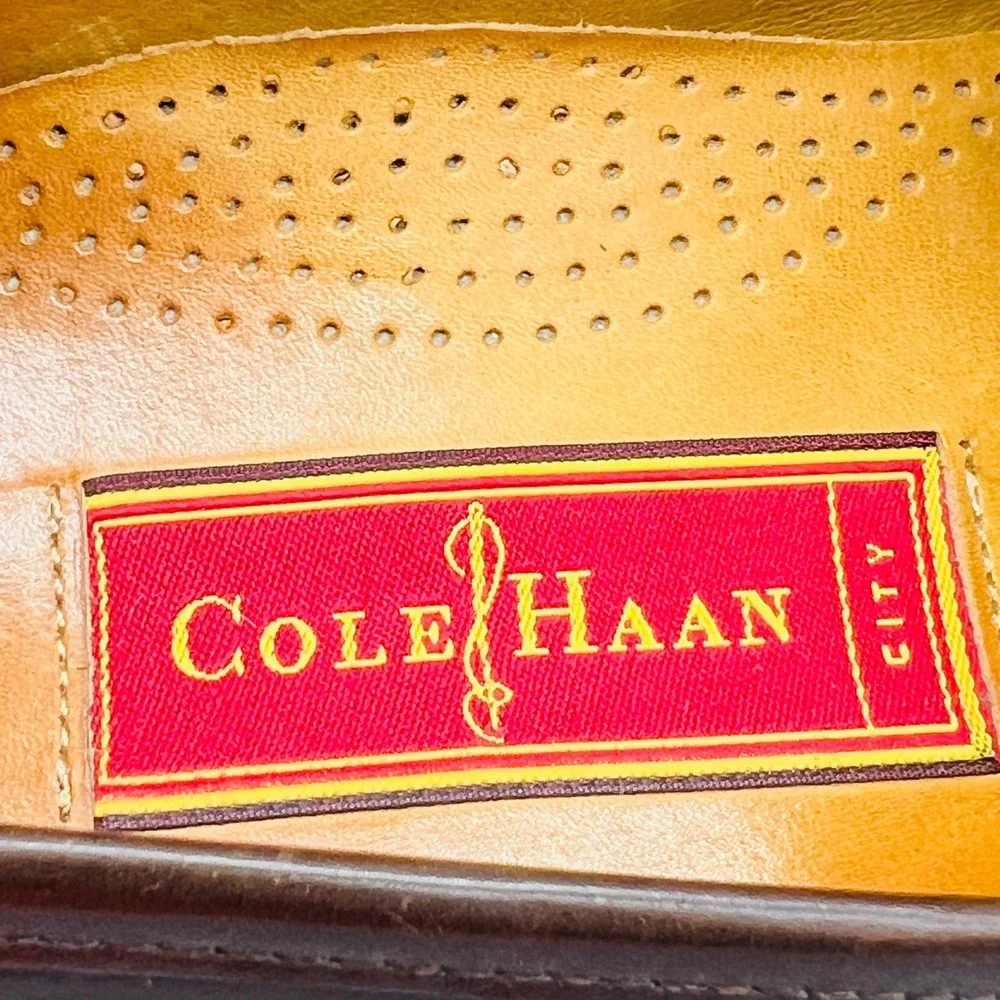 Cole Haan Shoes Mens 10.5 Brown Leather City Gold Horsebit Loafers Dress Slip On
